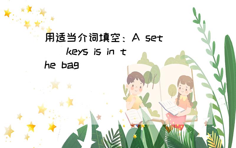 用适当介词填空：A set___keys is in the bag