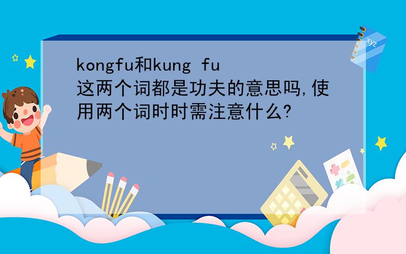 kongfu和kung fu这两个词都是功夫的意思吗,使用两个词时时需注意什么?