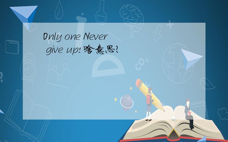 Only one Never give up!啥意思?