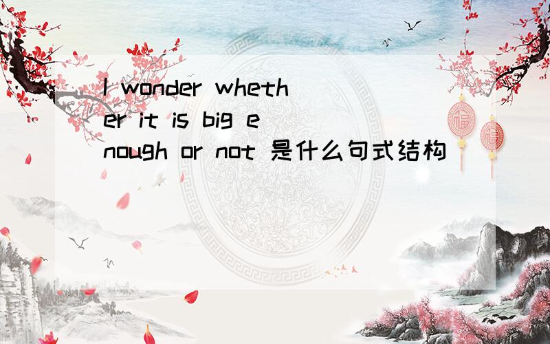 I wonder whether it is big enough or not 是什么句式结构