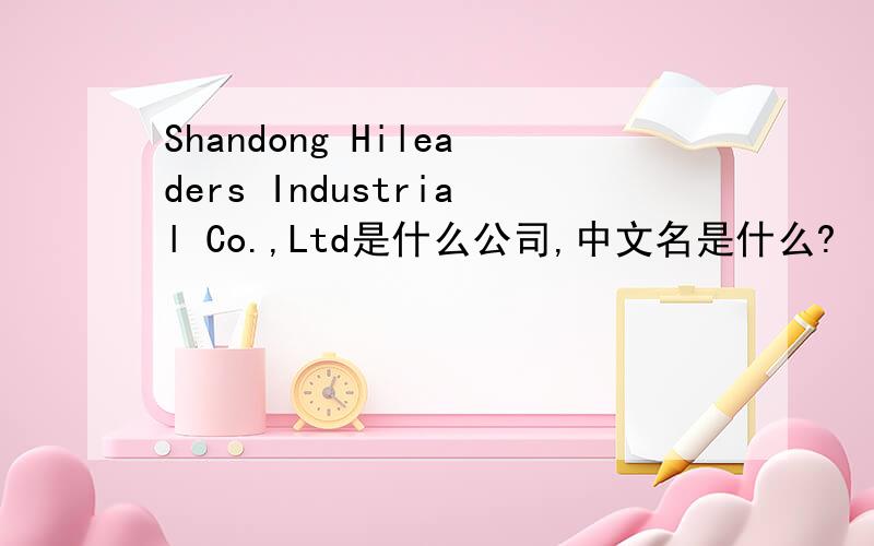 Shandong Hileaders Industrial Co.,Ltd是什么公司,中文名是什么?