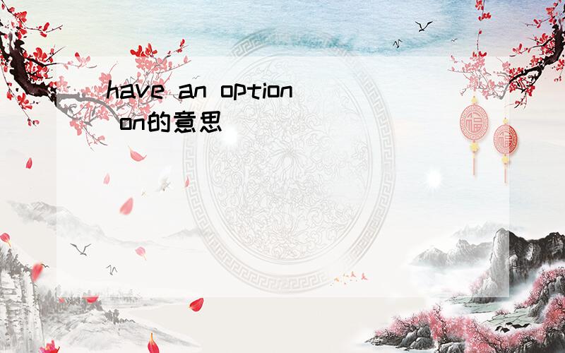 have an option on的意思