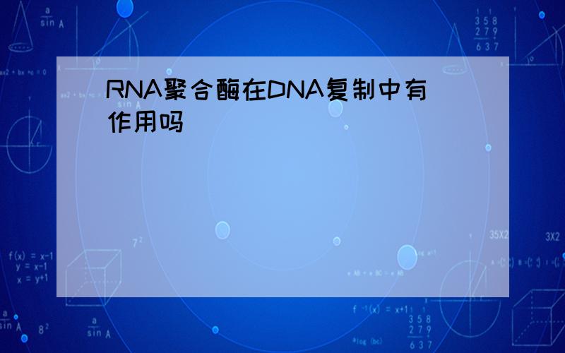 RNA聚合酶在DNA复制中有作用吗