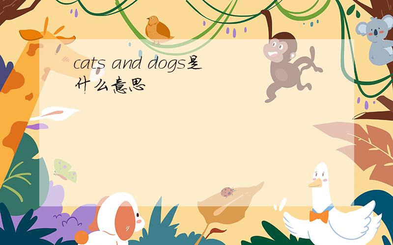 cats and dogs是什么意思